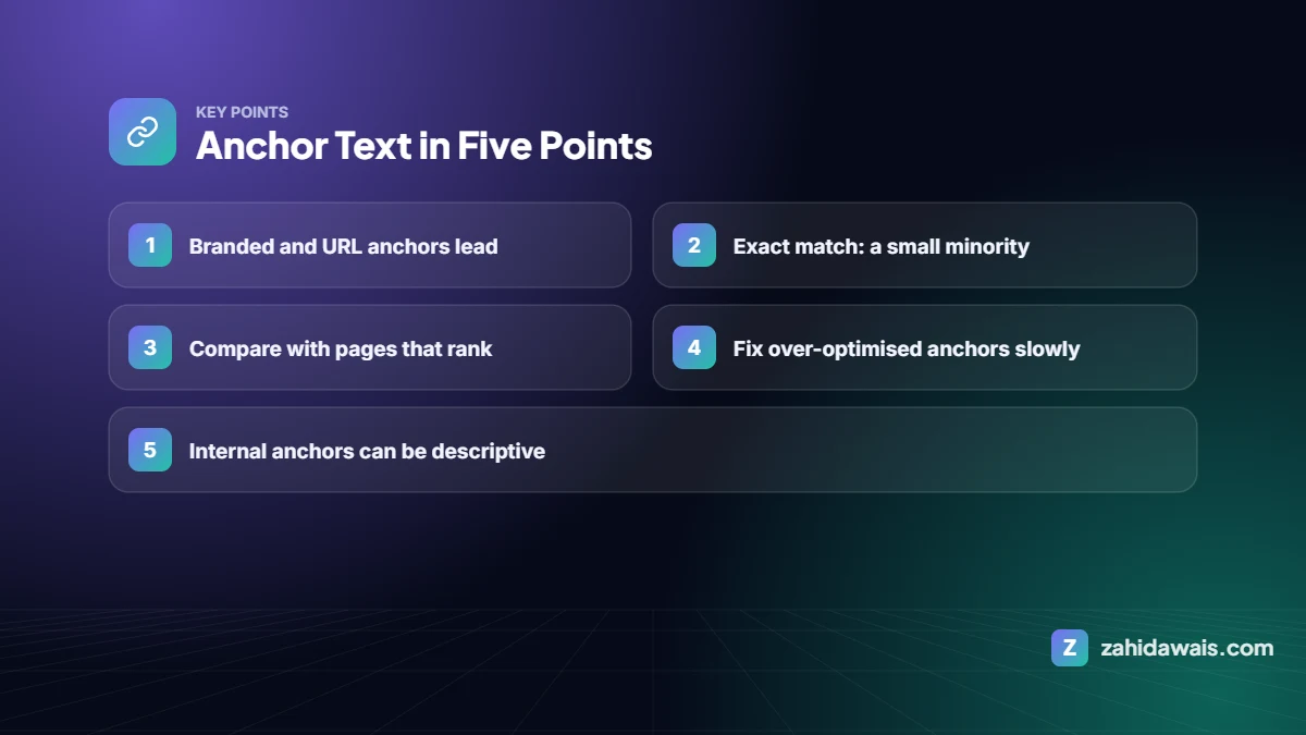 Key points: Anchor Text in Five Points