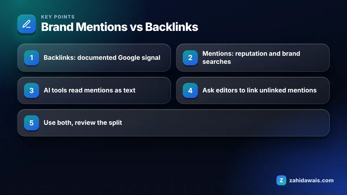 Key points: Brand Mentions vs Backlinks