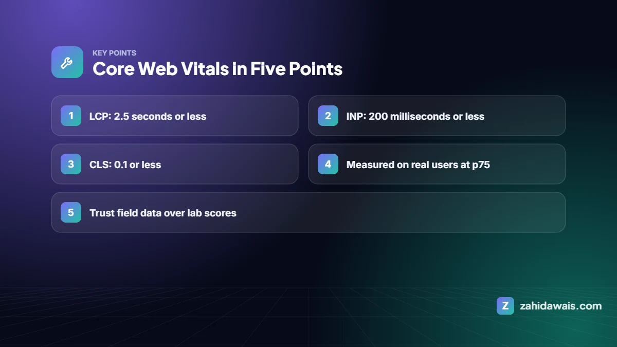 Key points: Core Web Vitals in Five Points