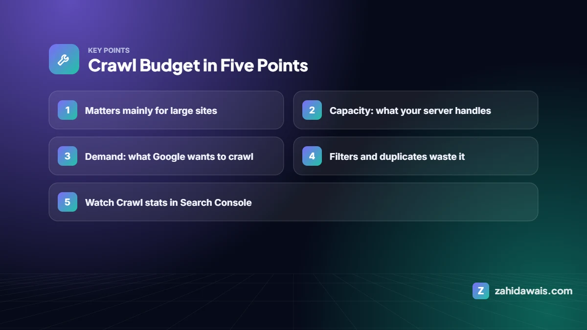 Key points: Crawl Budget in Five Points