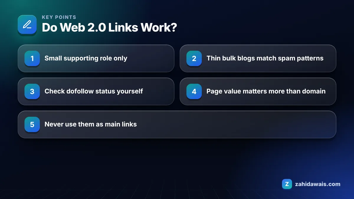 Key points: Do Web 2.0 Links Work?