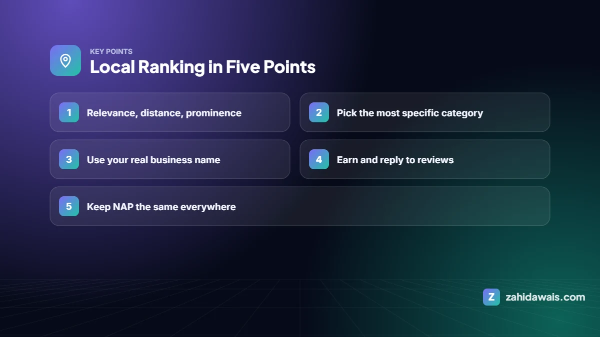 Key points: Local Ranking in Five Points