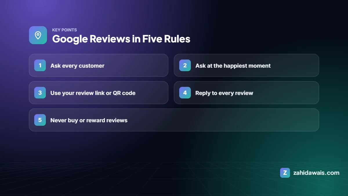Key points: Google Reviews in Five Rules