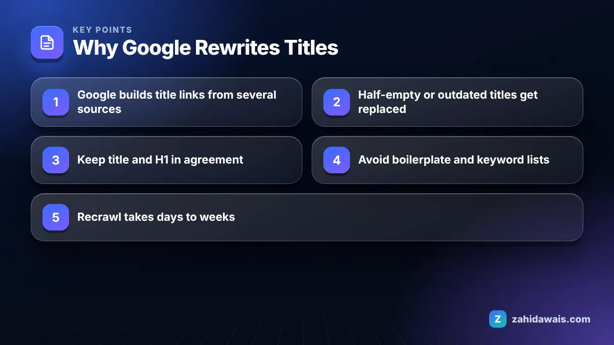 Key points: Why Google Rewrites Titles