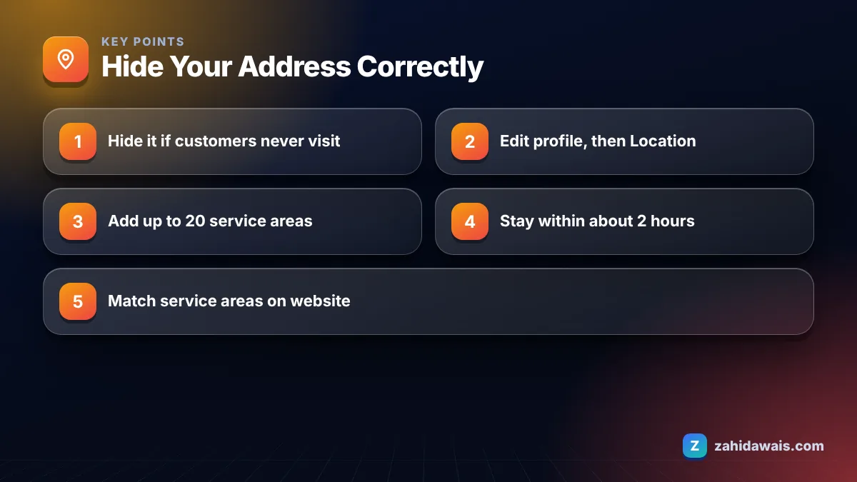 Key points: Hide Your Address Correctly