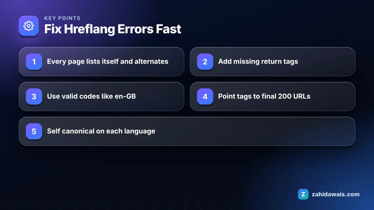 Key points: Fix Hreflang Errors Fast
