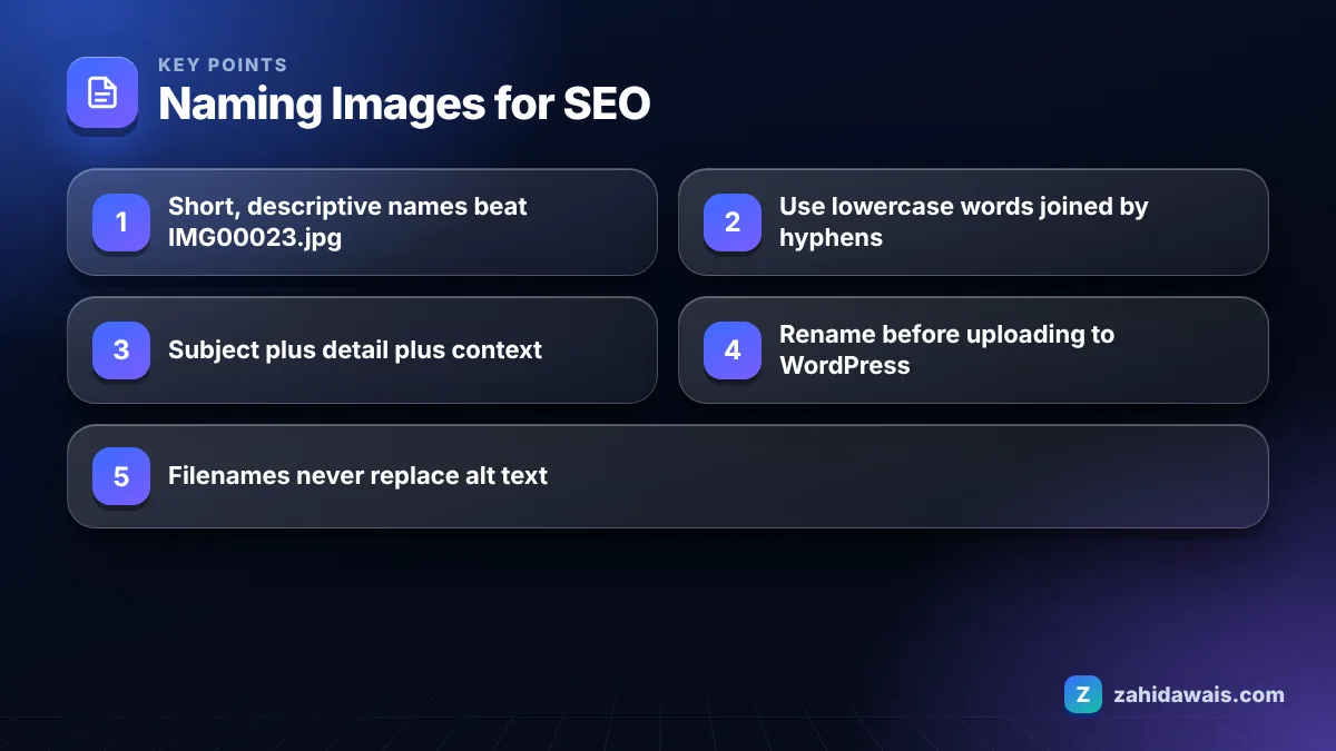 Key points: Naming Images for SEO