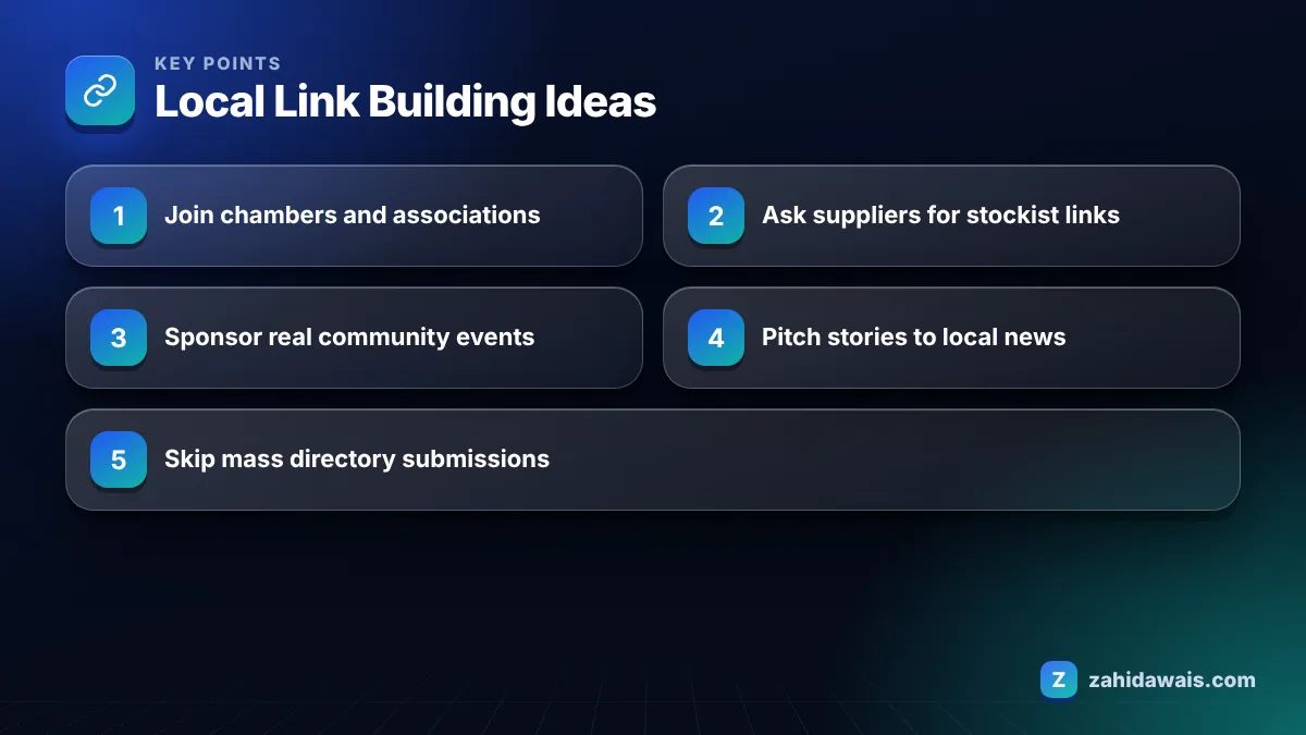 Key points: Local Link Building Ideas