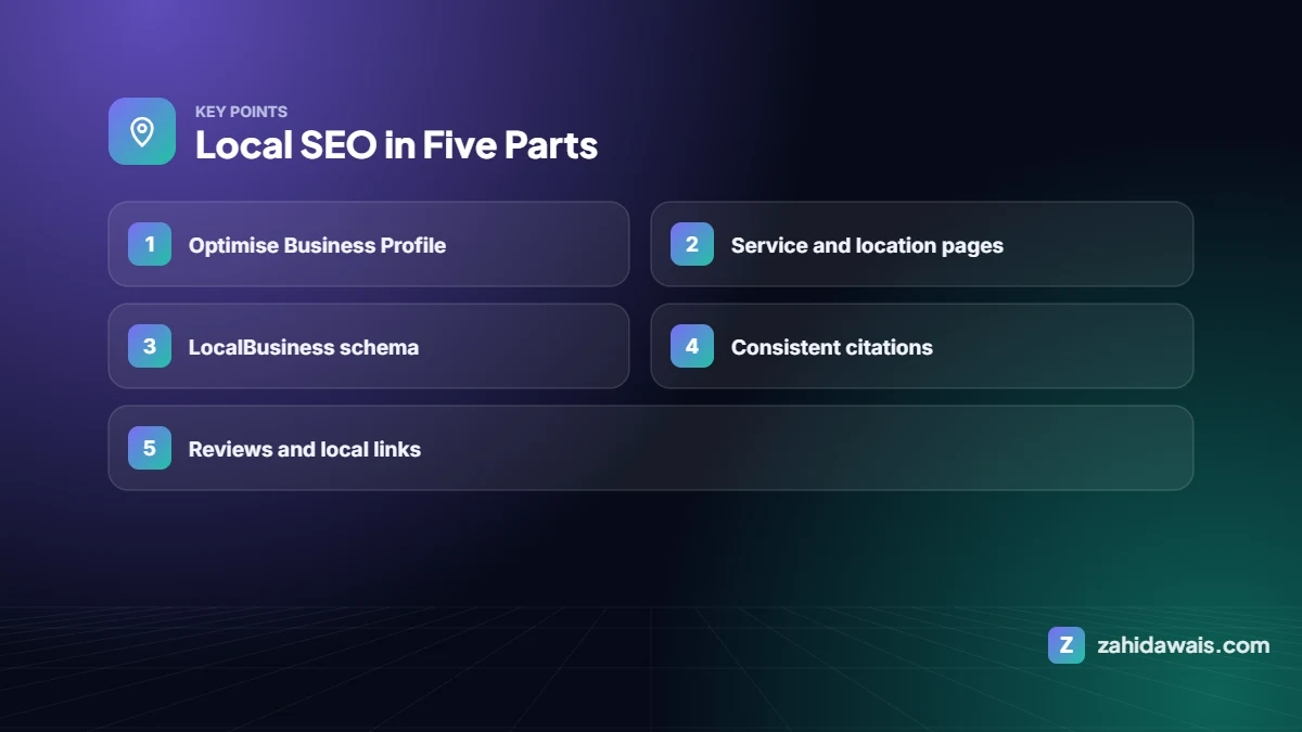Key points: Local SEO in Five Parts