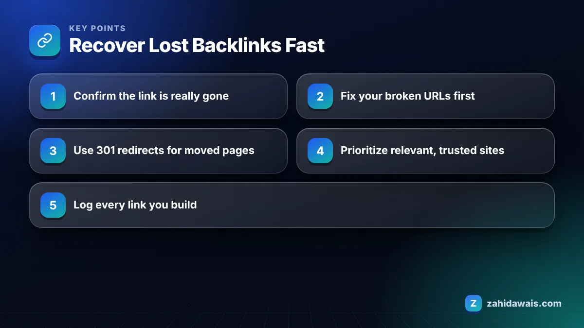 Key points: Recover Lost Backlinks Fast