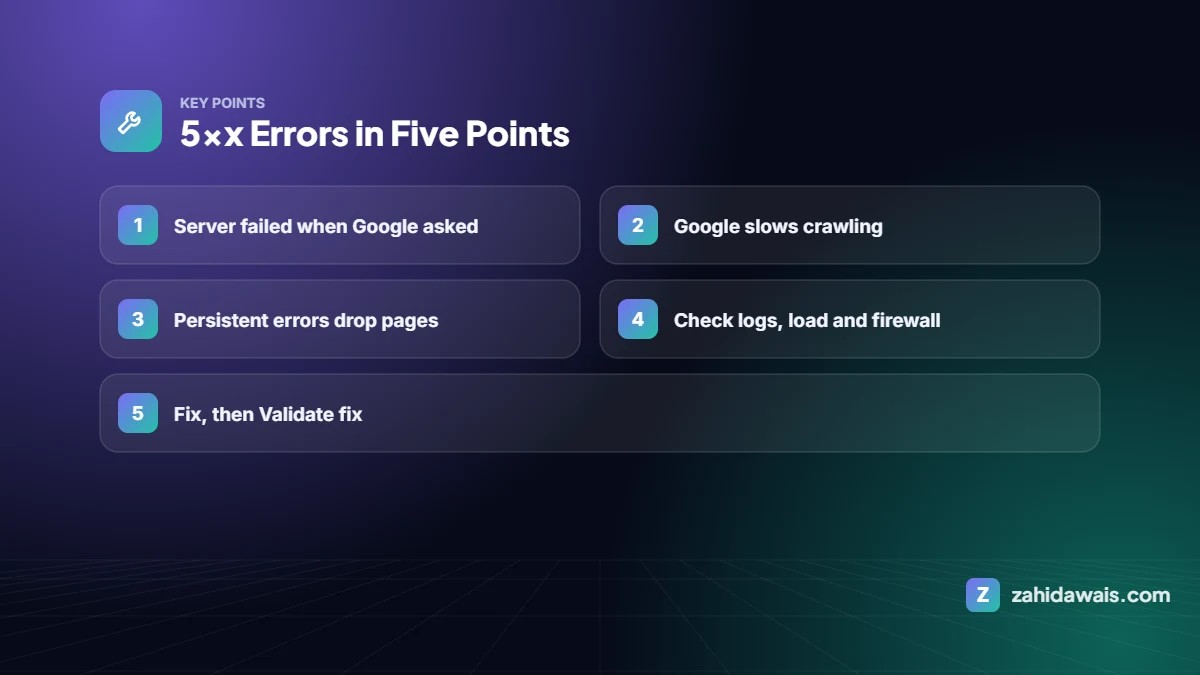 Key points: 5xx Errors in Five Points