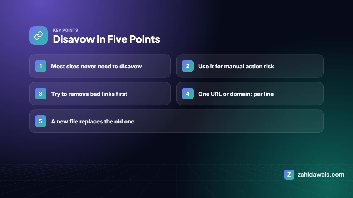 Key points: Disavow in Five Points