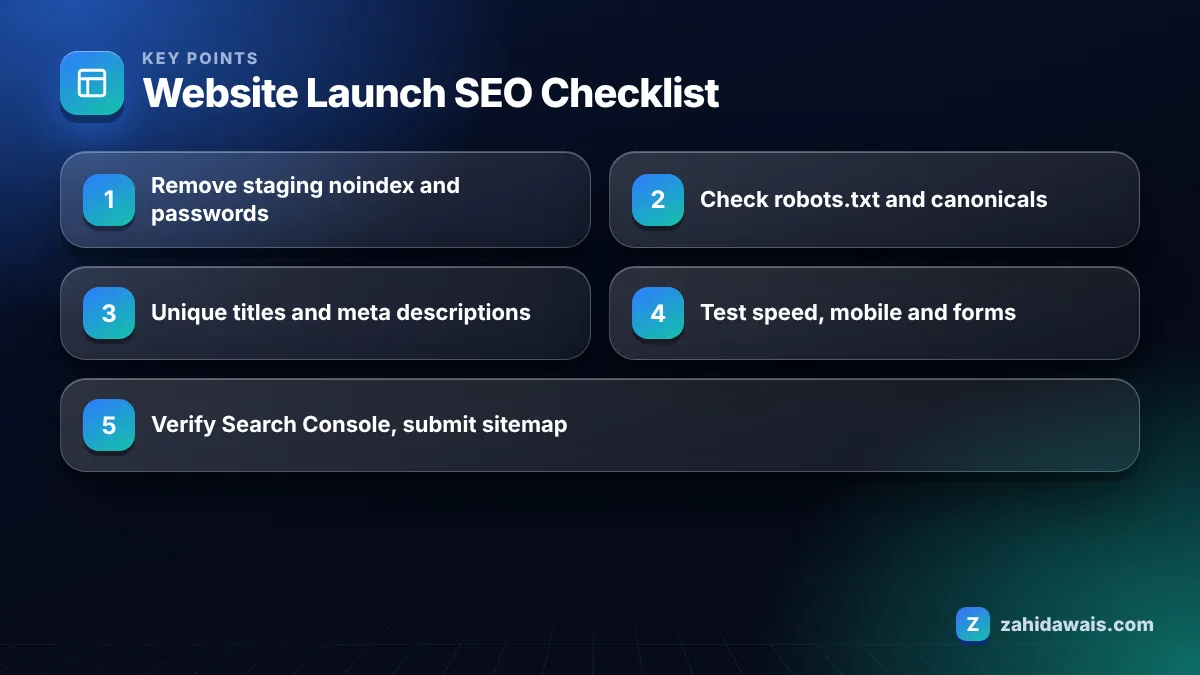Key points: Website Launch SEO Checklist