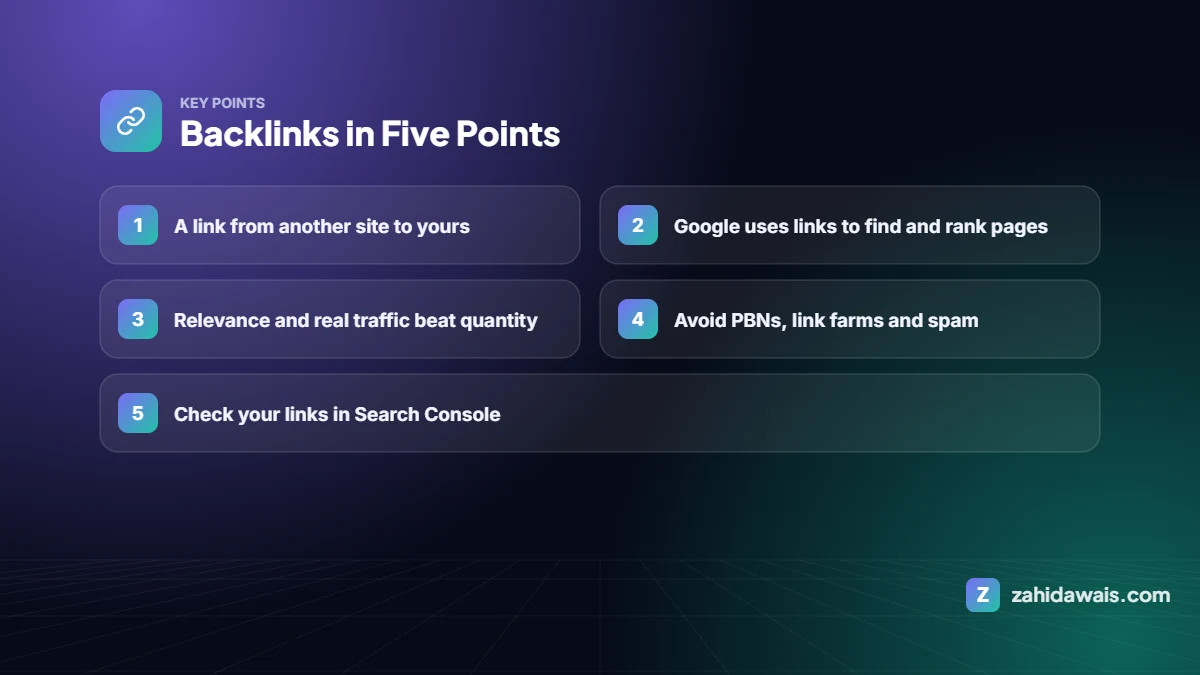 Key points: Backlinks in Five Points