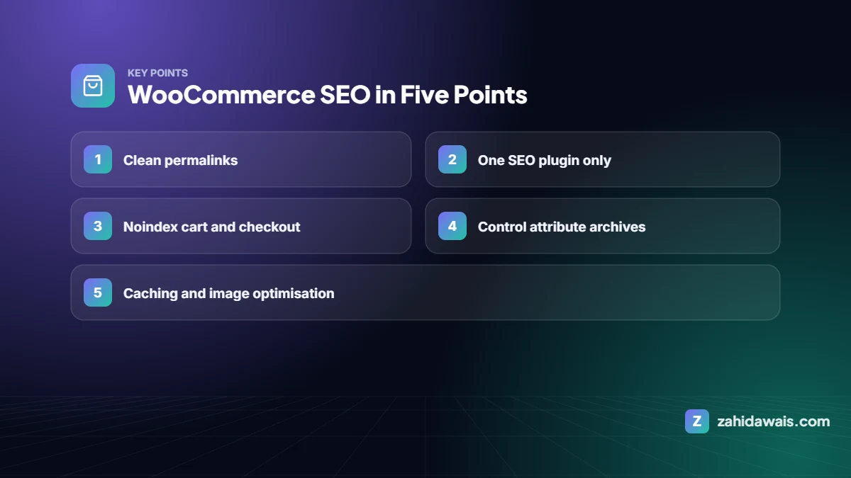 Key points: WooCommerce SEO in Five Points