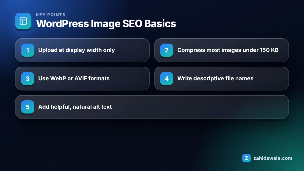 Key points: WordPress Image SEO Basics