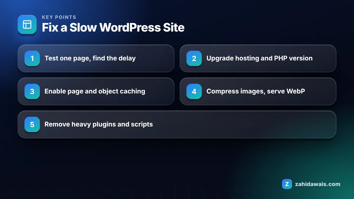 Key points: Fix a Slow WordPress Site
